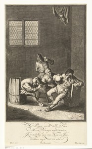 Drinkende boeren in een herberg