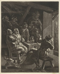 Drinkende figuren in een herberg