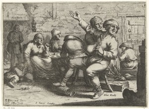 Drinkers en rokers in een interieur
