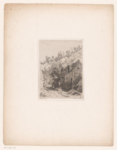Drogende vissersnetten voor een huis