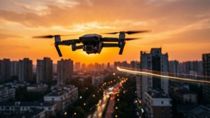 Drone City Sunset