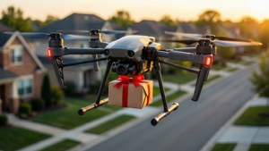 Drone Delivery at Sunset