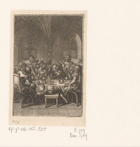 Dronken heren aan tafel