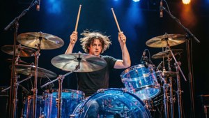 Drummer Blue Lights