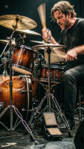 Drummer Intense Action
