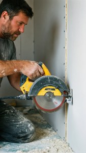 Drywall Cutting Action