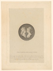 Dubbelportret op munt van Gustaaf IV Adolf van Zweden en Frederika van Baden