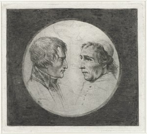 Dubbelportret van Napoleon Bonaparte en paus Pius VII