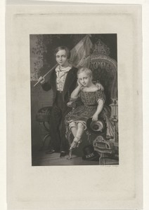 Dubbelportret van Willem van Oranje, kroonprins der Nederlanden, en prins Maurits van Oranje-Nassau