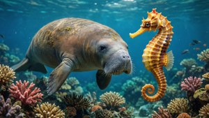 Dugong and Seahorse