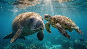 Dugong and Turtle