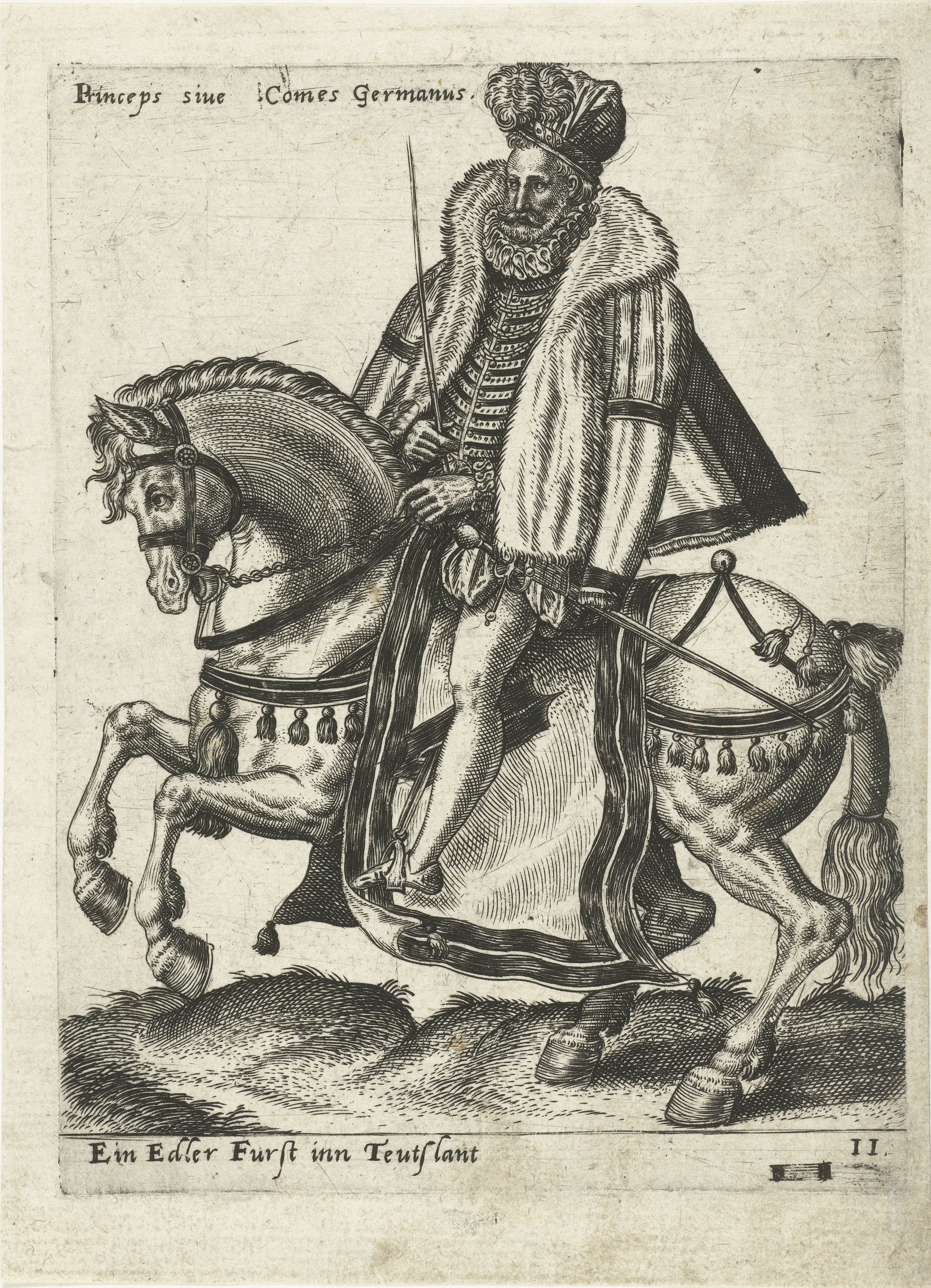 Duitse heerser te paard by Abraham de Bruyn