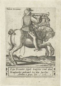 Duitse ruiter met hoorn