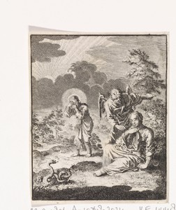 Duivel draagt de gepersonifieerde ziel op om Christus te verlaten