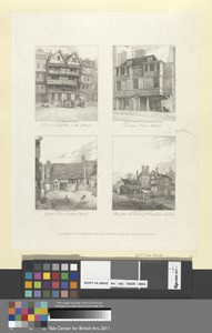 Duke de Sully's House in the Strand; Durham House, Strand; Guard Room, Scotland Yard; Part of the Old Palace of Whitehall from the Water