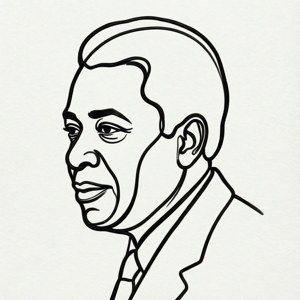 Duke Ellington Minimalist Line Art