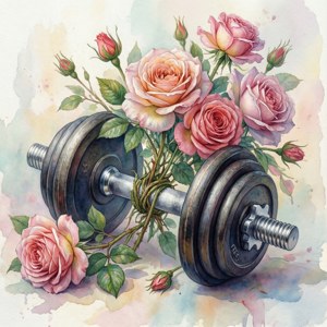 Dumbbell and Roses