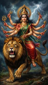 Durga on Lion Storm
