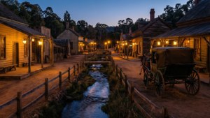 Dusk at Sovereign Hill