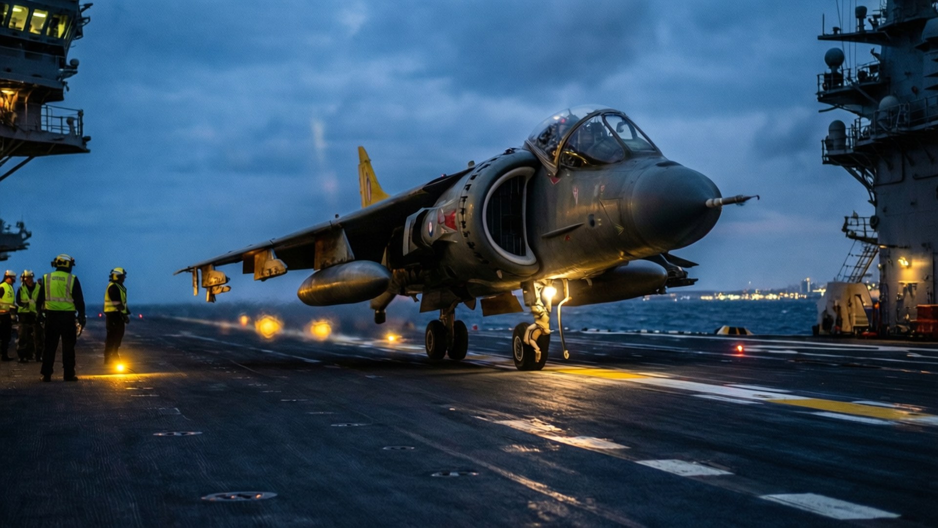 Dusk Carrier Landing by Wallpapers.art Studio