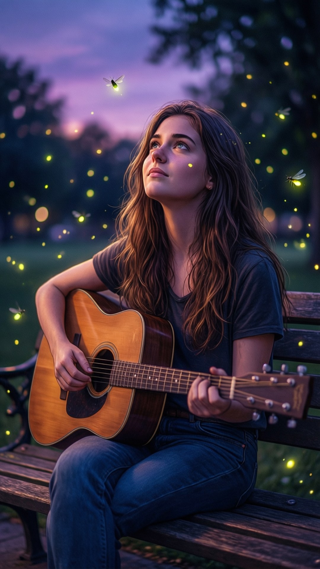 Dusk Guitar Serenade by Wallpapers.art Studio