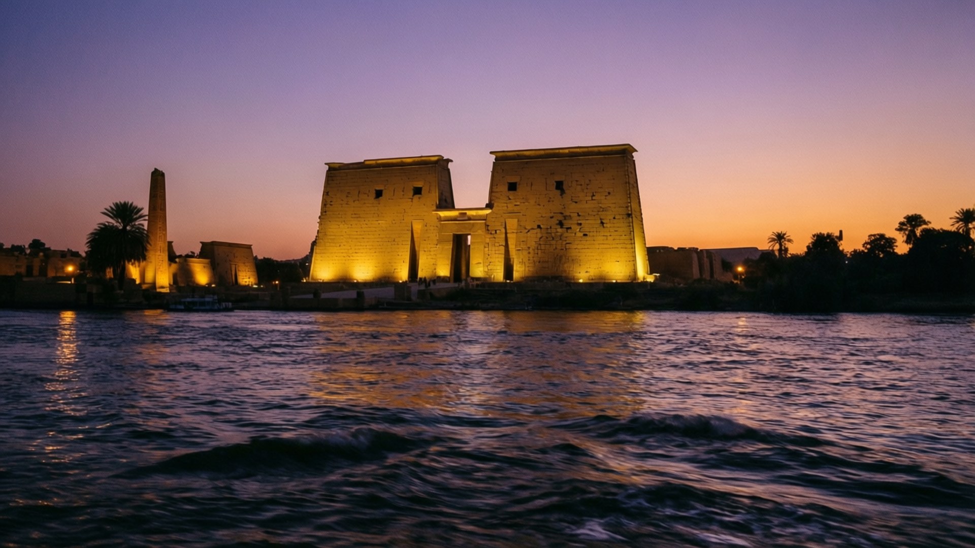 Dusk on the Nile by Wallpapers.art Studio