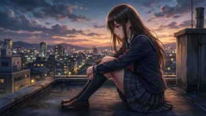 Dusk Rooftop Solitude