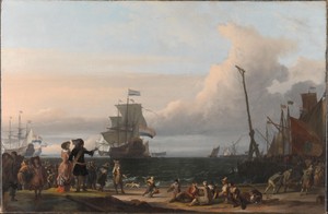 Dutch Ships in the Roads of Texel; in the middle the 'Gouden Leeuw',  the Flagship of Cornelis Tromp