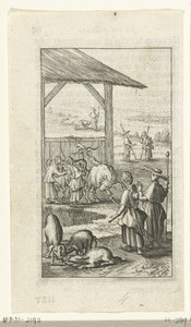 Duyfken en Willemynken bij varkens en trappende koe