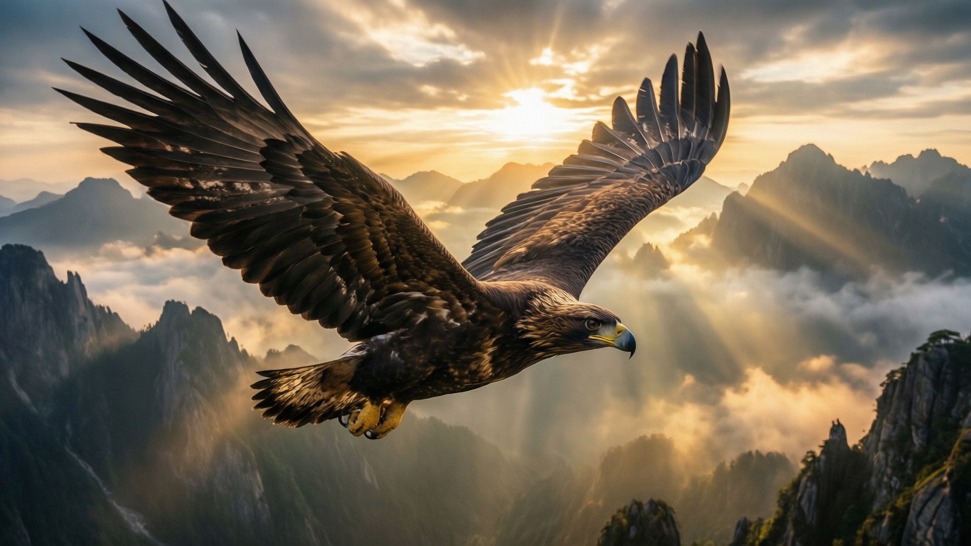 Eagle at Dawn by Wallpapers.art Studio