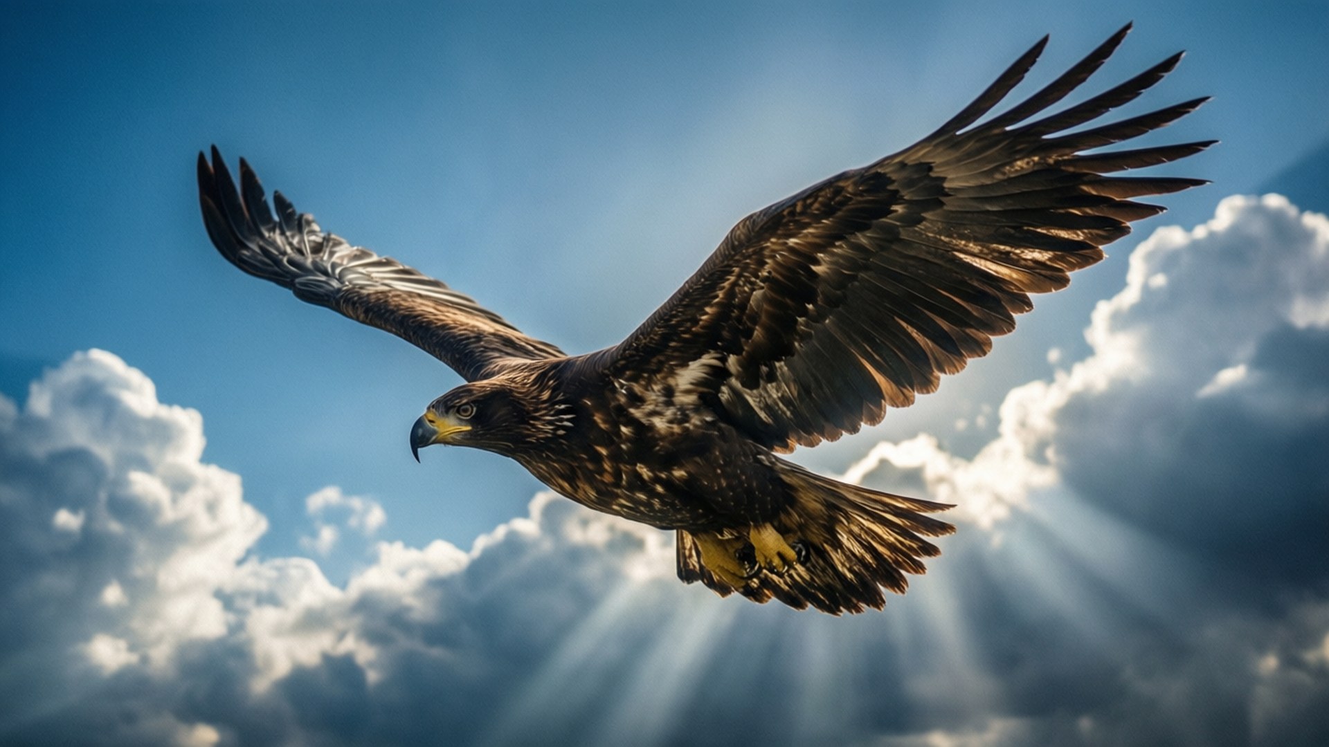 Eagle in Flight by Wallpapers.art Studio
