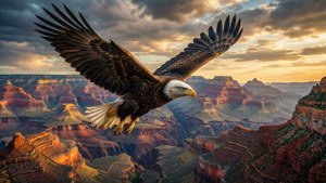 Eagle Over Grand Canyon