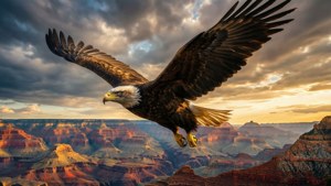 Eagle Over Grand Canyon