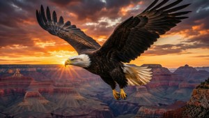 Eagle Over Grand Canyon