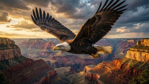 Eagle Over Grand Canyon