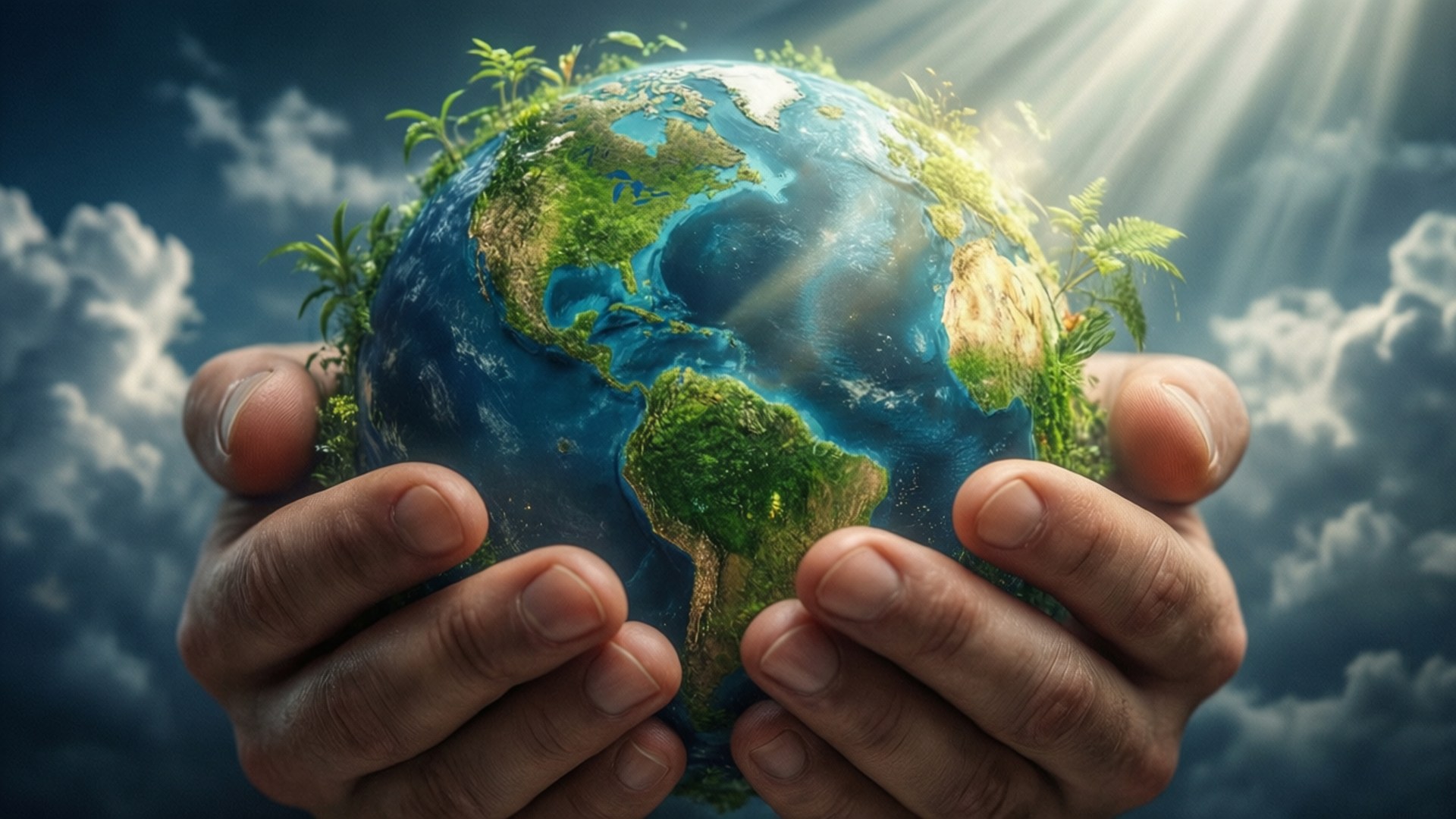 Earth in Caring Hands by Wallpapers.art Studio