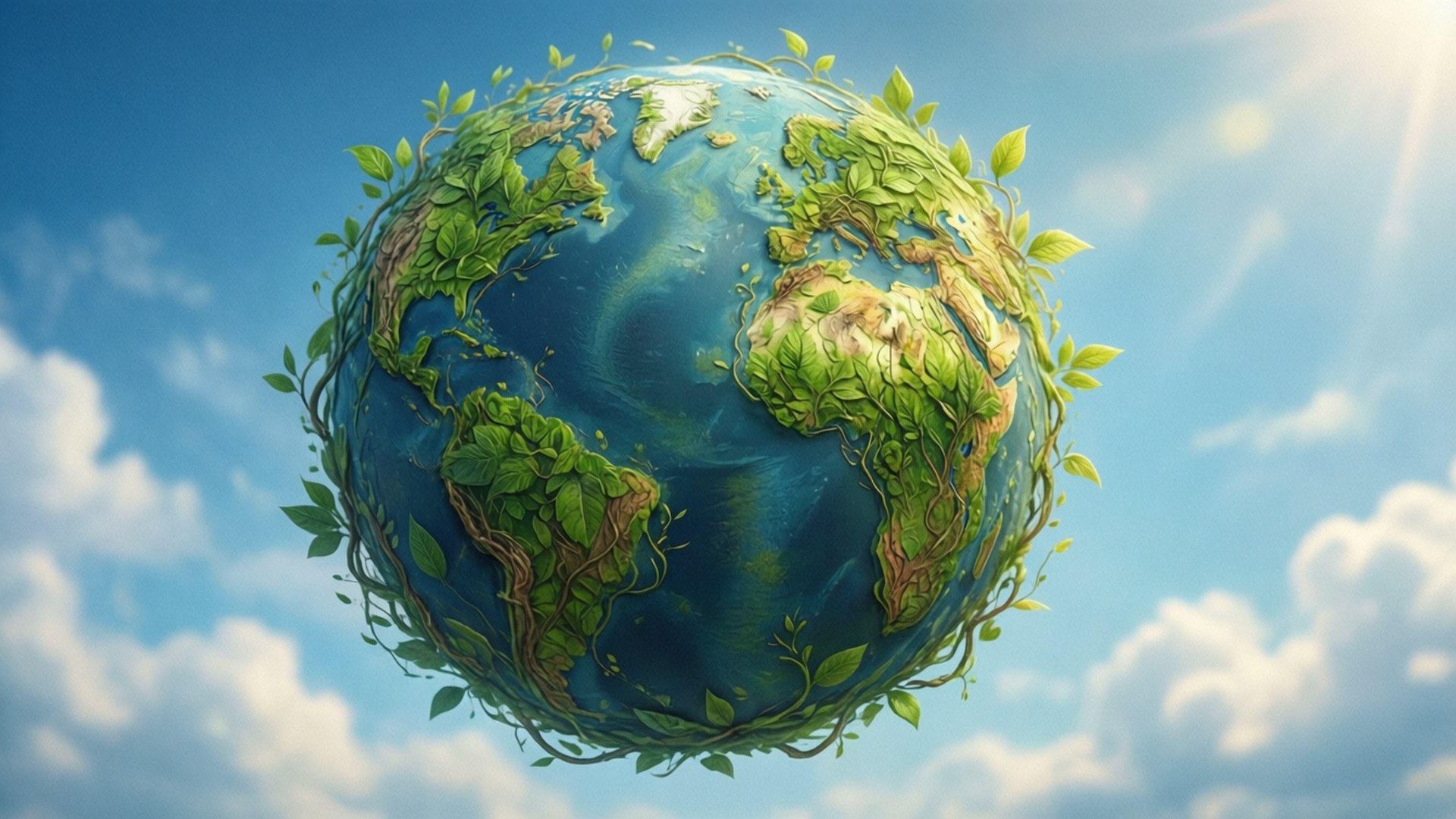 Earth Leaf Globe by Wallpapers.art Studio