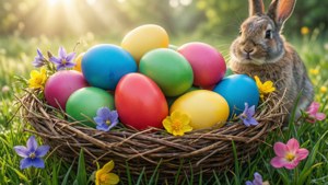 Easter Bunny and Eggs