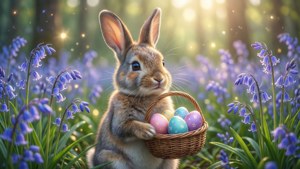 Easter Bunny in Bluebells
