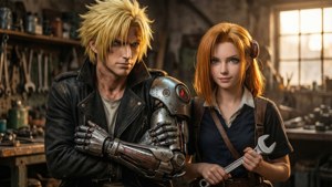 Ed and Winry in Workshop