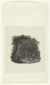 Edwin Bligh Reads from the Bible to Enslaved African Americans in a Forest in Mississippi
