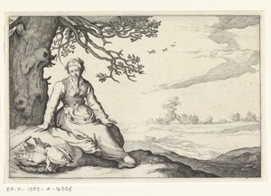 Een jonge vrouw onder een boom