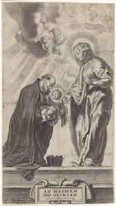 Een onbekende heilige met het christuskind in de armen
