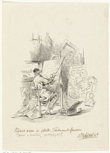 Een schilder in zijn atelier