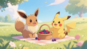 Eevee and Pikachu Picnic