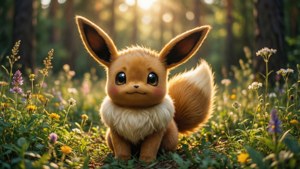 Eevee in Sunlit Forest
