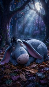 Eeyore Sleeping in Moonlight