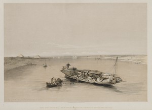 Egypt and Nubia, Volume I: View on the Nile Looking Towards the Pyramids of Dashour and Saccara