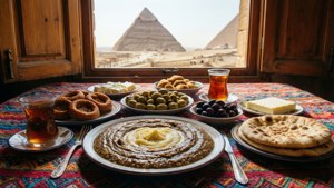 Egyptian Breakfast with Pyramids