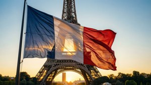 Eiffel Sunset Flag